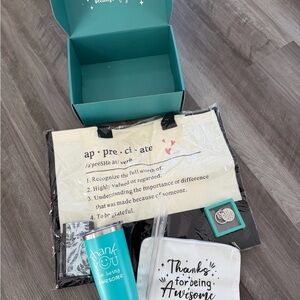 Teal and Gold Thank You Gift Box